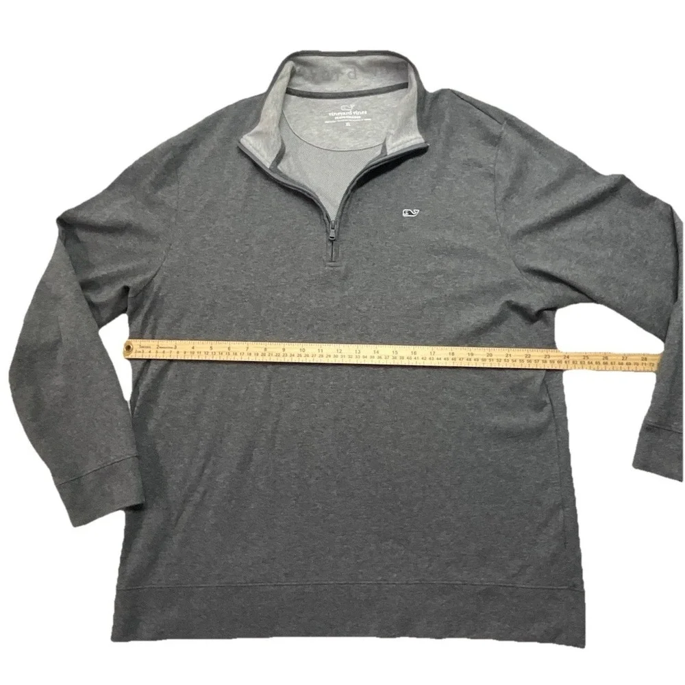 Vineyard Vines Pima‎ Cotton Quarter Zip Pullover Mens XL Charcoal Gray